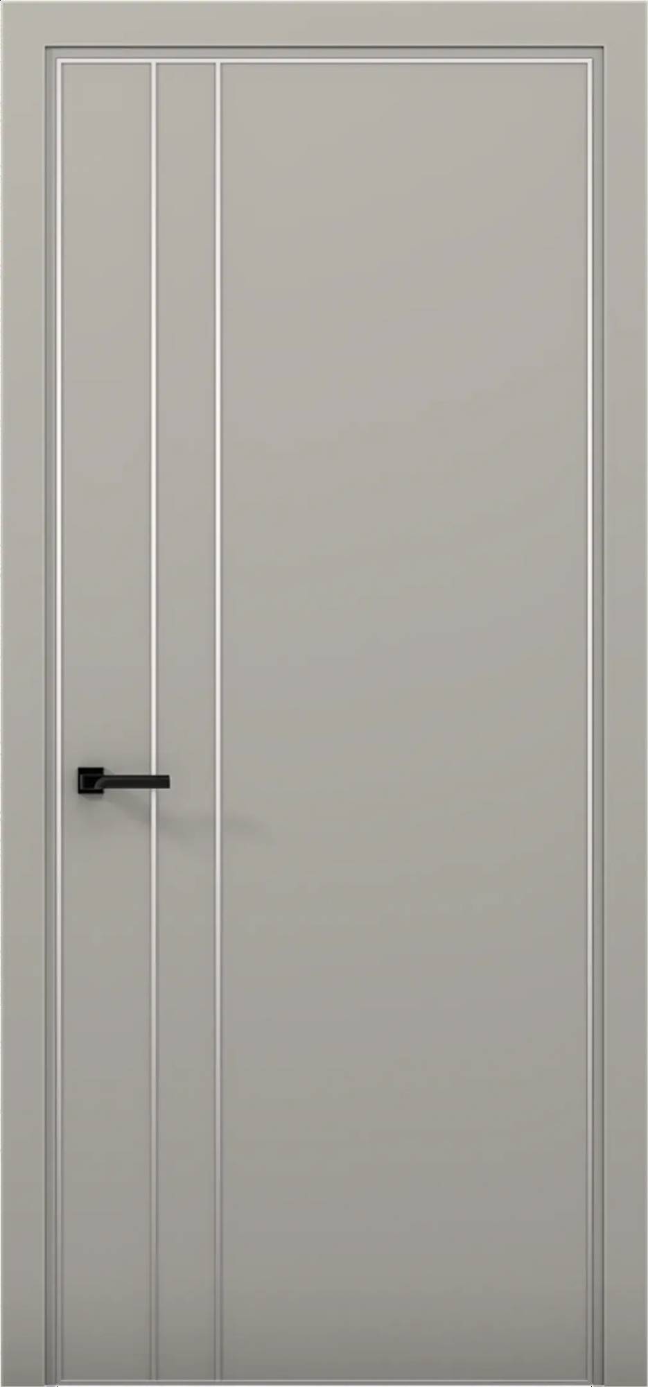 Межкомнатная дверь глухая Brandoors Estetica 04 Полотно Силк Грей, Кромка Алюминий Хром 2000х900