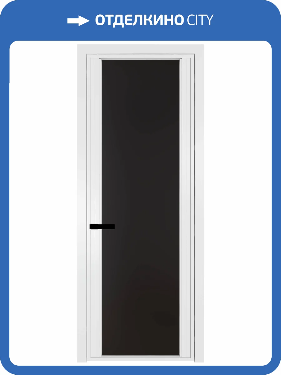 Межкомнатная дверь Profil Doors 2 AGP цвет профиля Вайт, стекло безопасное 6 мм монохром черный 700x2000 фото 2
