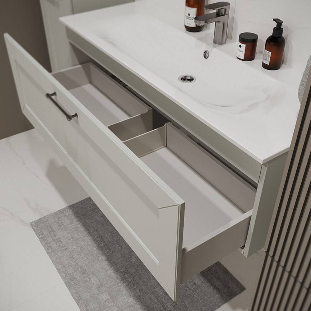 Тумба с раковиной Terminus Victoria VIC101201900301O белый, 120x38 фото 2