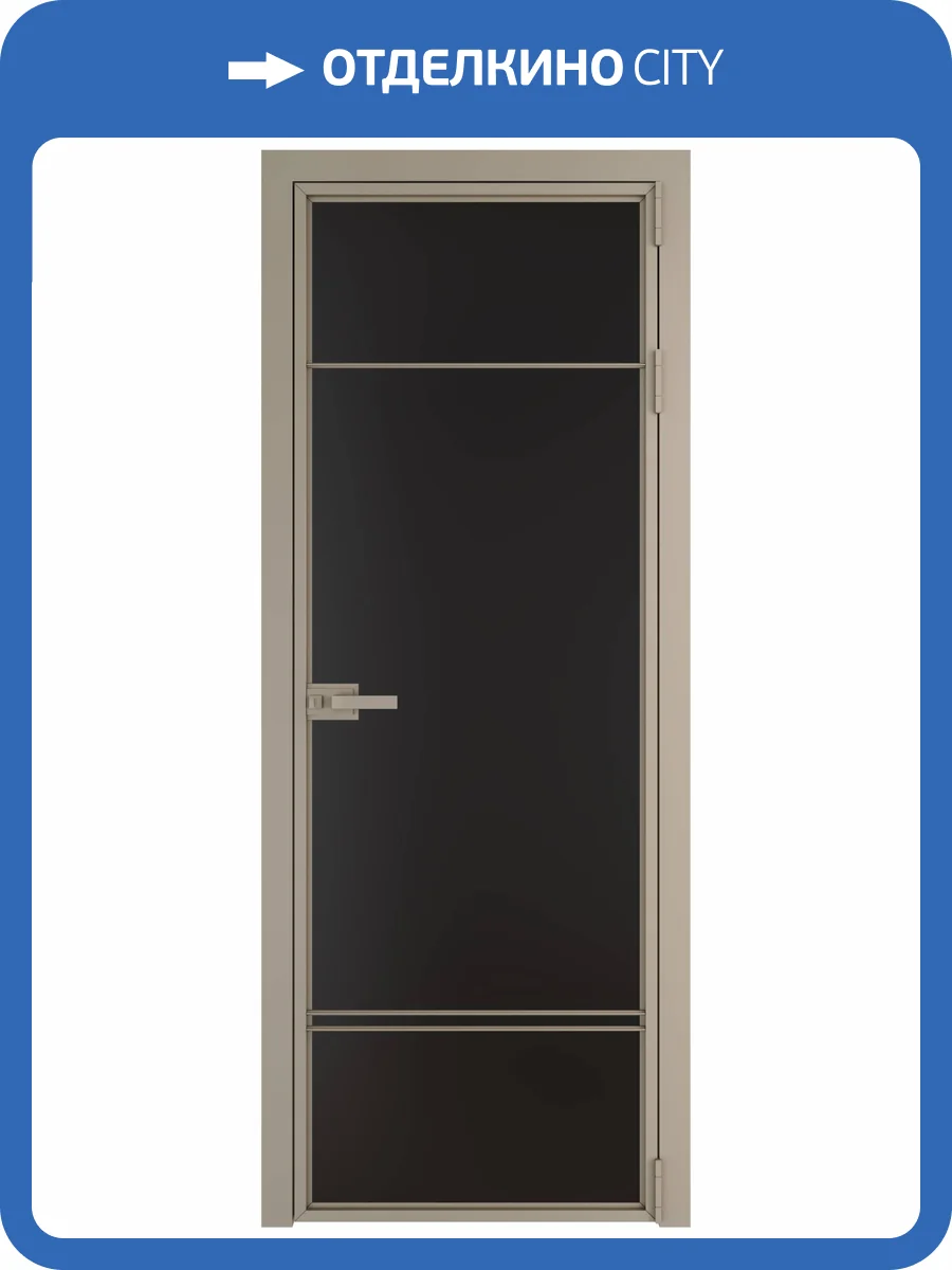 Межкомнатная дверь Profil Doors 4 AX цвет профиля Никель матовый, стекло безопасное 6 мм монохром черный 600x2000 фото 2