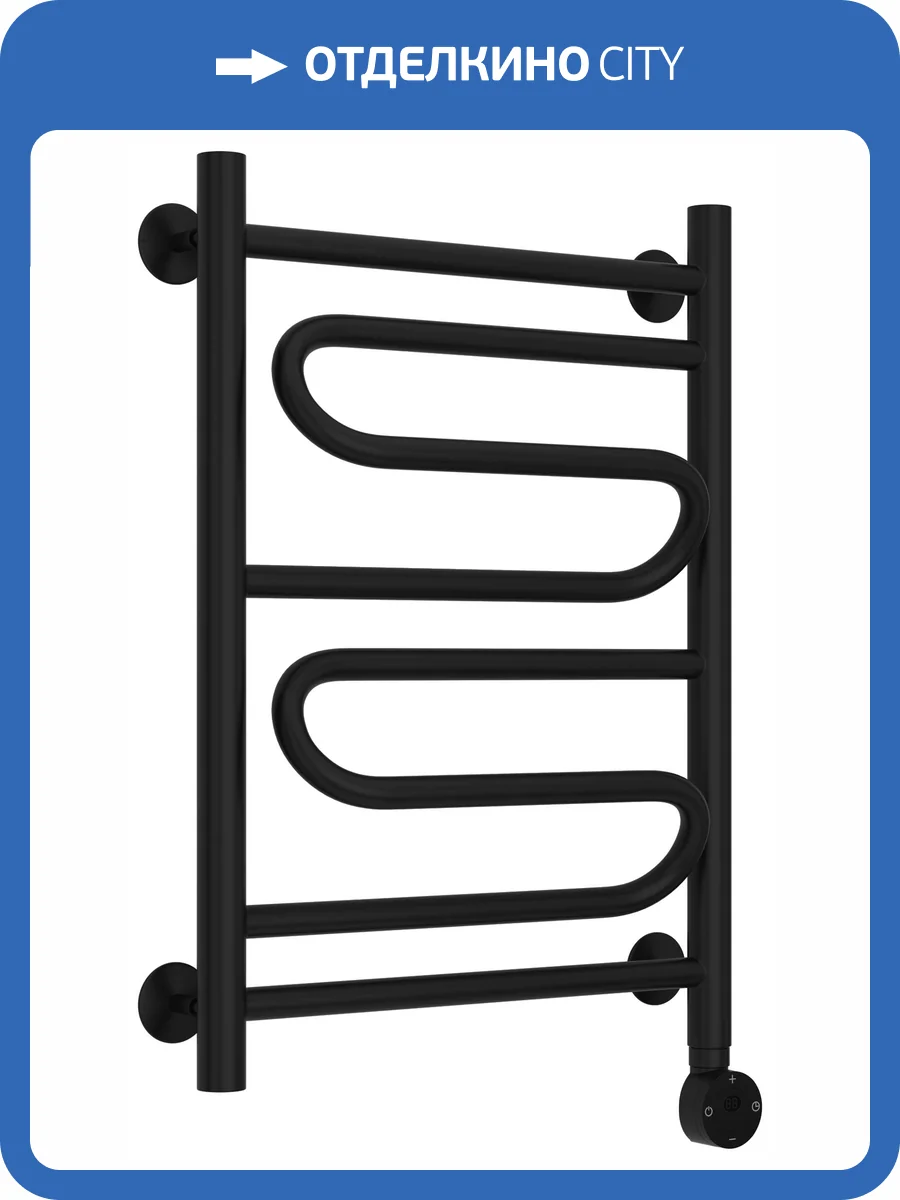 Полотенцесушитель электрический Стилье Формат 12 Тп ПZП 21, матовый чёрный, 600х400 фото 6