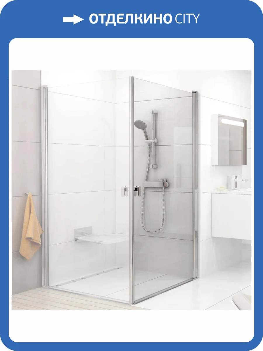 Дверь для душевого уголка Ravak CRV1-100 Transparent, профиль блестящий фото 6
