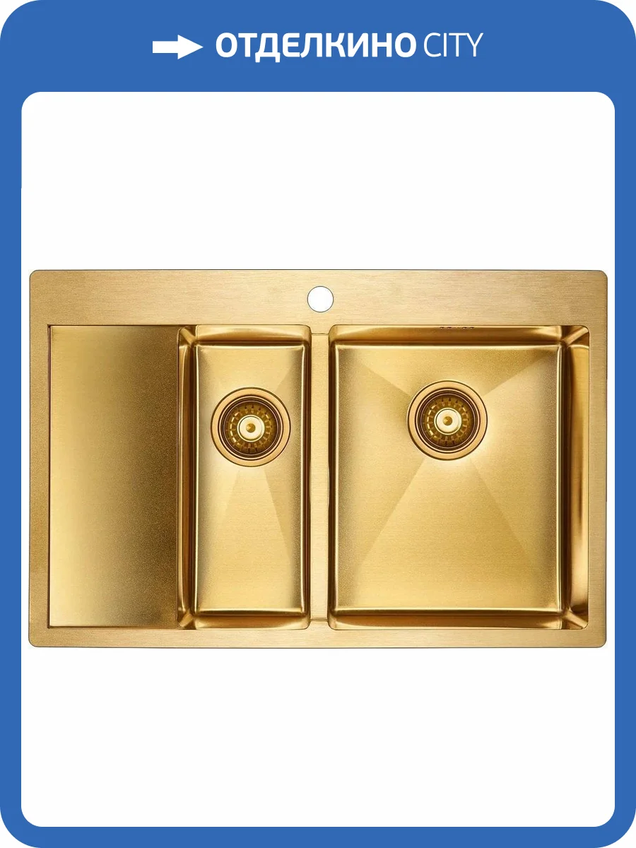 Мойка кухонная Paulmark Liga PM227851-BGR брашированное золото R фото 4