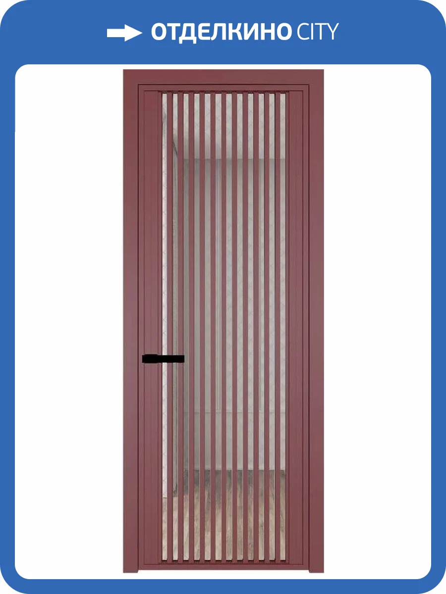 Межкомнатная дверь Profil Doors 3 AGP цвет профиля Красный антрацит, стекло безопасное 6 мм ромб серебро 600x2000 фото 2