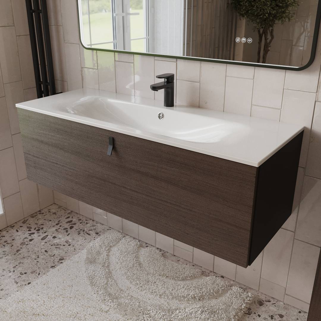 Тумба с раковиной Terminus Kontur KON101201200001O венге, графит, 120x38