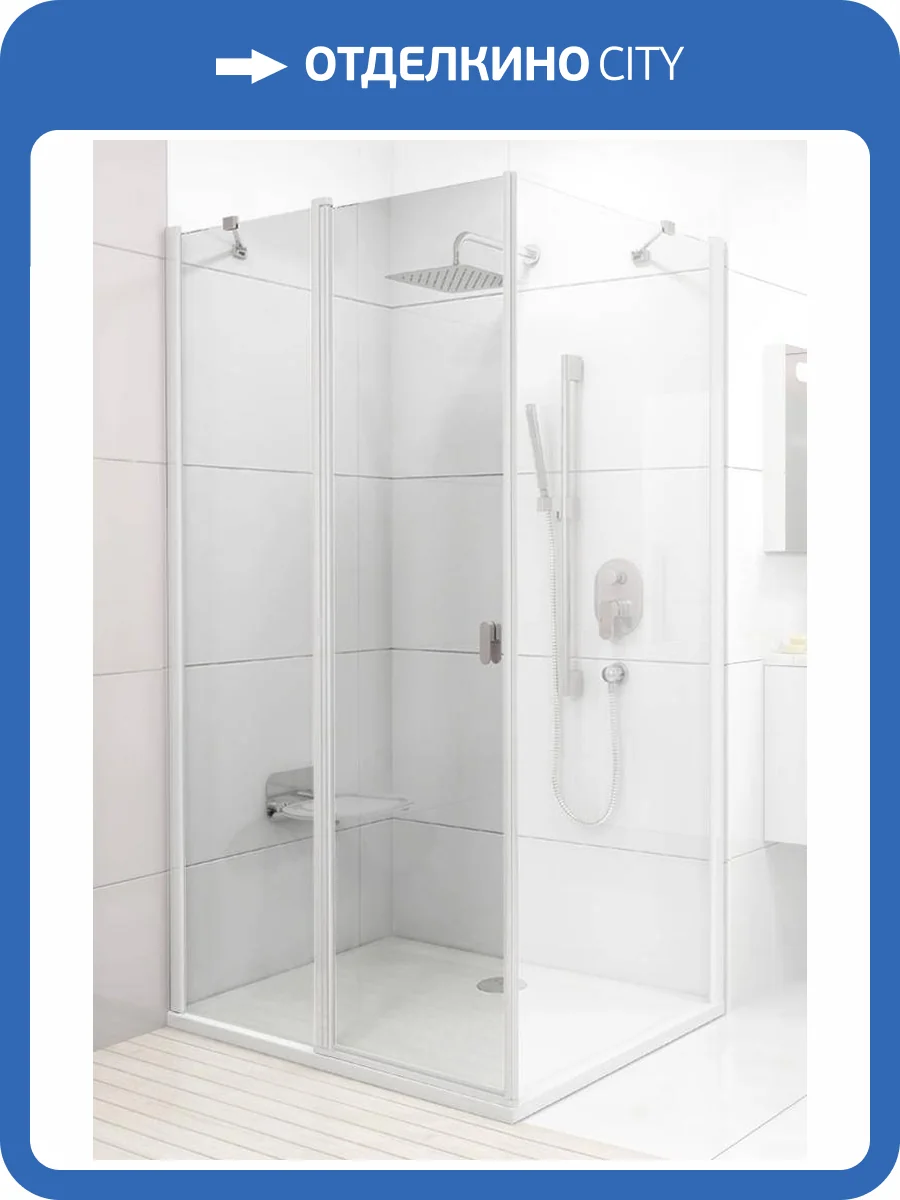Дверь для душевого уголка Ravak CRV2-100 Transparent, профиль белый фото 4
