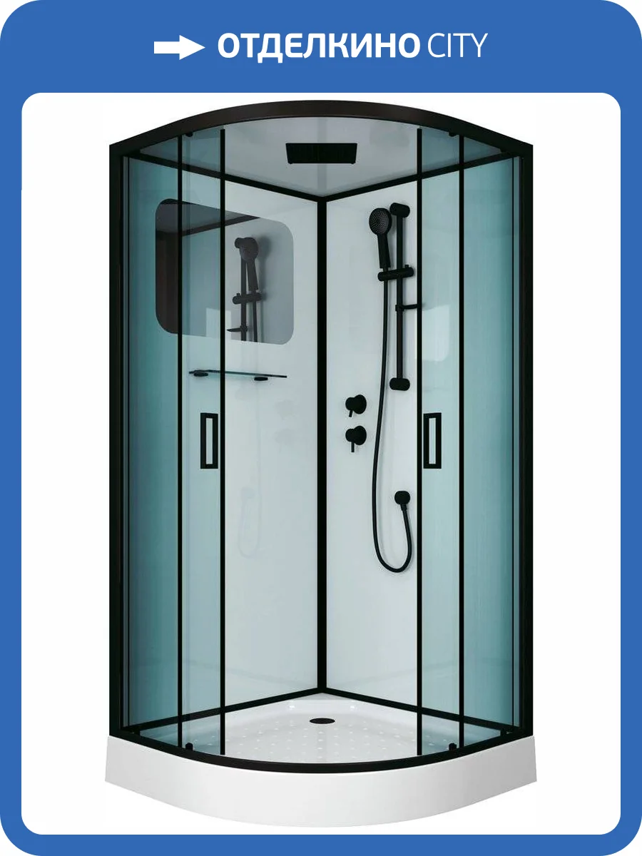 Душевая кабина Niagara Premium NG-6902-01 BLACK 100х100х210 черная, с низким поддоном фото 4