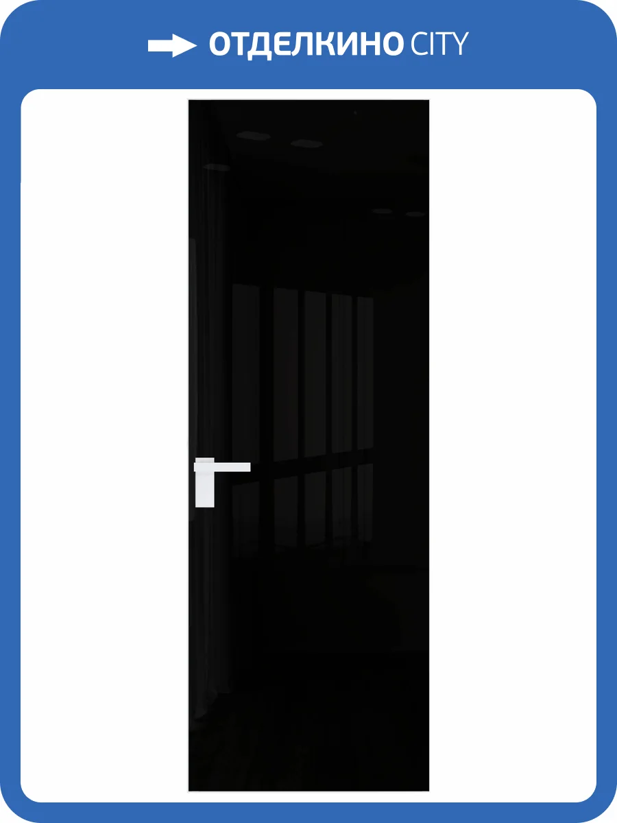 Межкомнатная дверь Profil Doors 1 AGK цвет профиля Вайт, стекло безопасное 4 мм lacobel черный лак 600x2000 фото 2