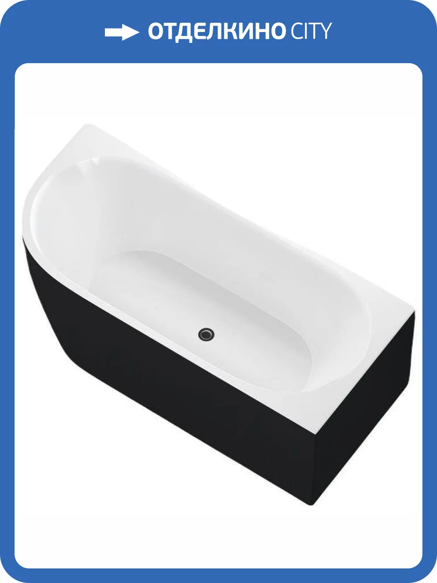 Акриловая ванна Aquanet Family Elegant B 3806-N-GW-MB 180x80 белая глянцевая/черная матовая фото 6