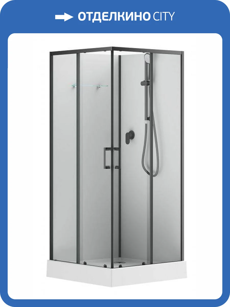 Душевая кабина Aquanet Passion EVO 282009 профиль черный, 900х900 фото 3