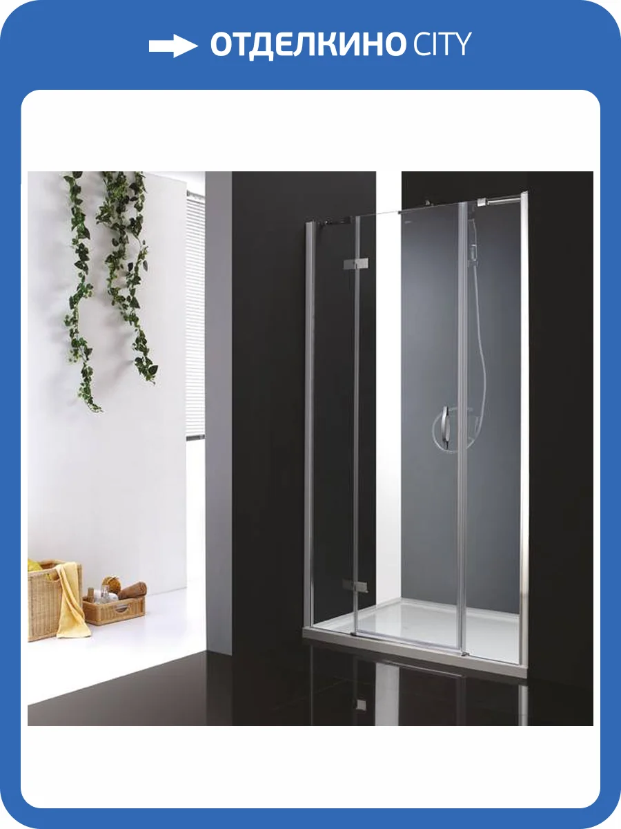 Душевая дверь в нишу Cezares BERGAMO-W-B-13-80+60/30-C-Cr-L профиль хром, стекло прозрачное, 165x195 фото 3