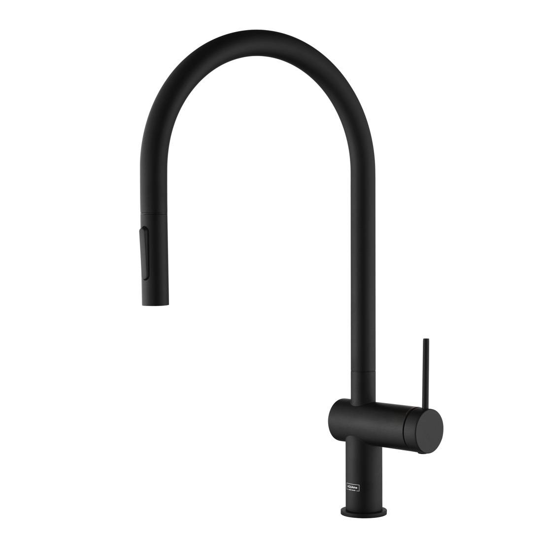Смеситель для кухни AQUAme Cucina AQM9901MB с выдвижным изливом, черный матовый фото 8