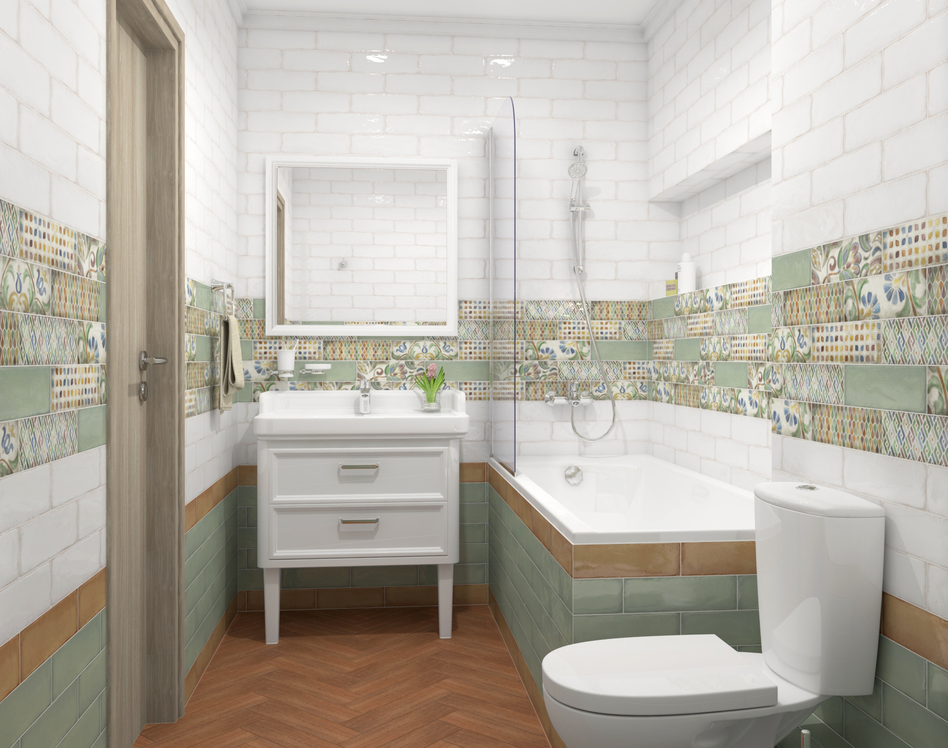 Kerama Marazzi Монпарнас зеленый;беж фото 3