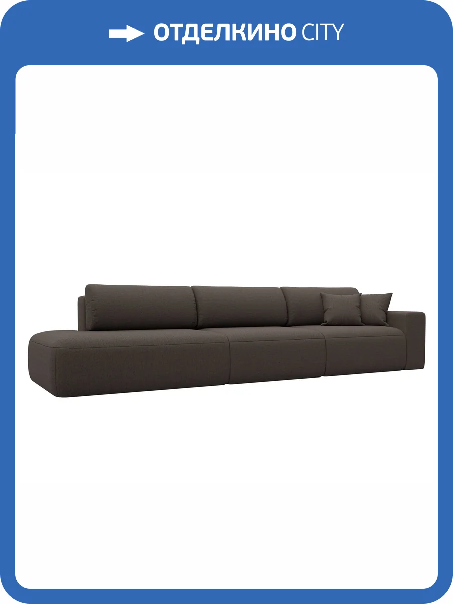 Прямой диван Лига Диванов Лига-036 НПБ Модерн Лонг 124211 амур коричневый, подлокотник справа фото 11