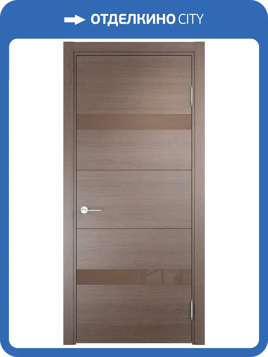 Межкомнатная дверь Verda Турин 05, остеклённая, дуб фремонт вералинга со ст. мокко 700x2000 фото 2