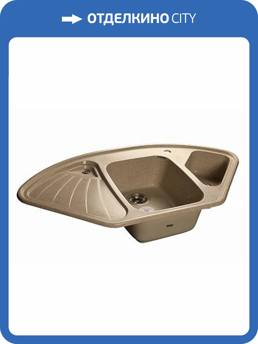Мойка кухонная GranFest Corner GF-C--1040E угловая 1039x560мм песочный фото 2