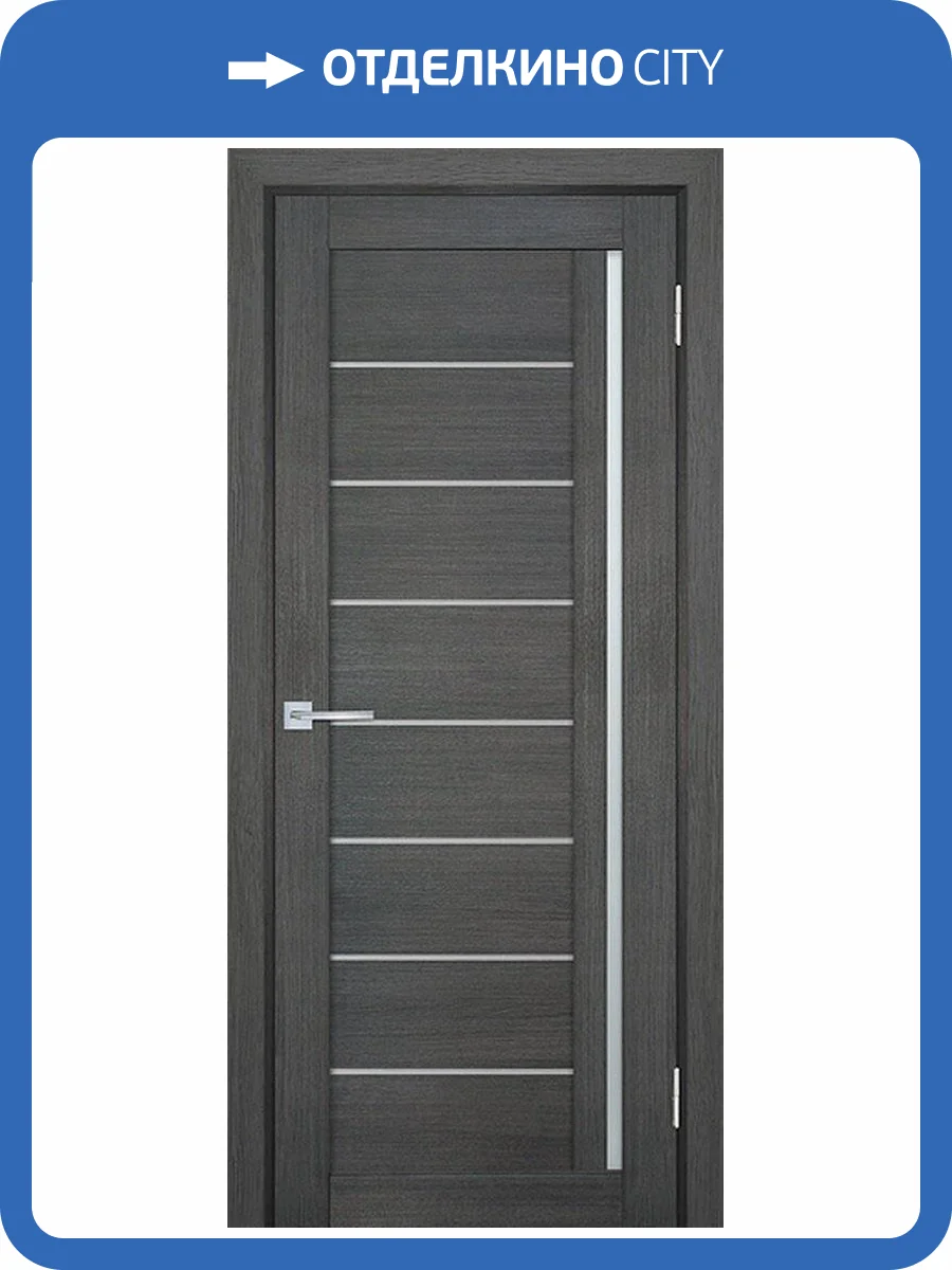 Межкомнатная дверь экошпон Мариам Техно 741, остекленная, грей 900x2000 фото 2