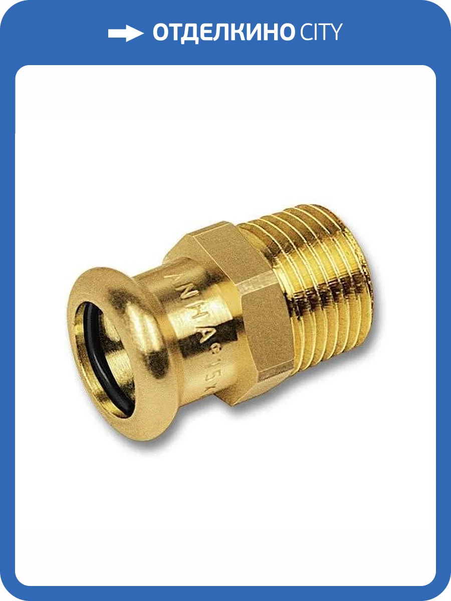 Ниппель Sanha 8243G, ВПр-НР, бронза, 15x1/2 фото 2
