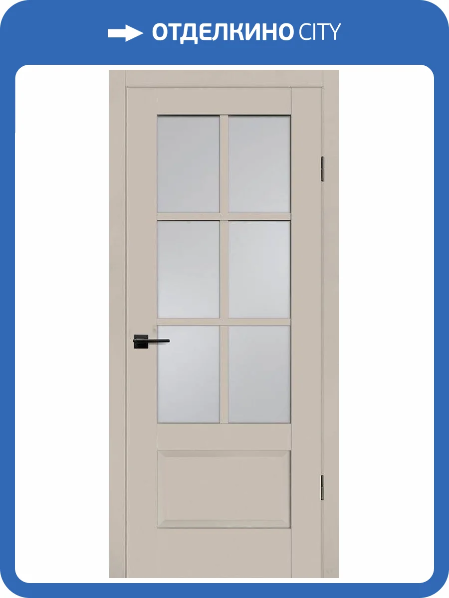 Межкомнатная дверь Profilo Porte PSC-43 полотно Шеллгрей, стекло сатинат матовый 600x2000 фото 2