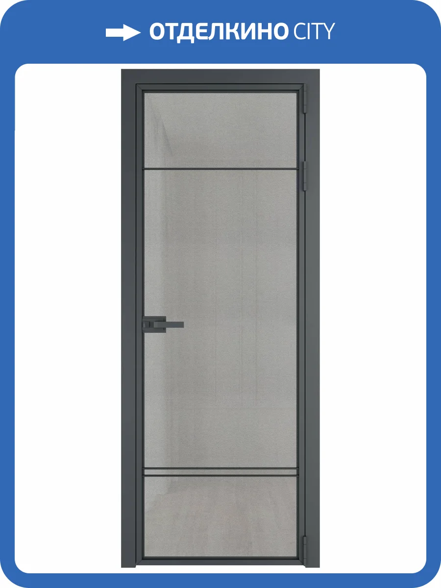Межкомнатная дверь Profil Doors 4 AX цвет профиля Серая ночь, стекло безопасное 6 мм рэте 600x2000 фото 2