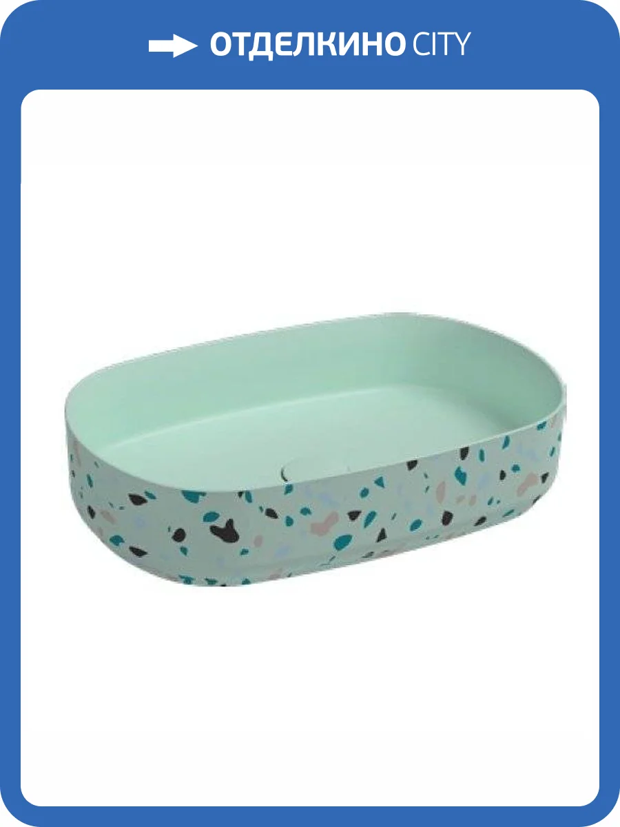 Раковина Isvea Infinity 10NF65055SV-2T-TRZ 55 см, мятно-зеленая матовая фото 3