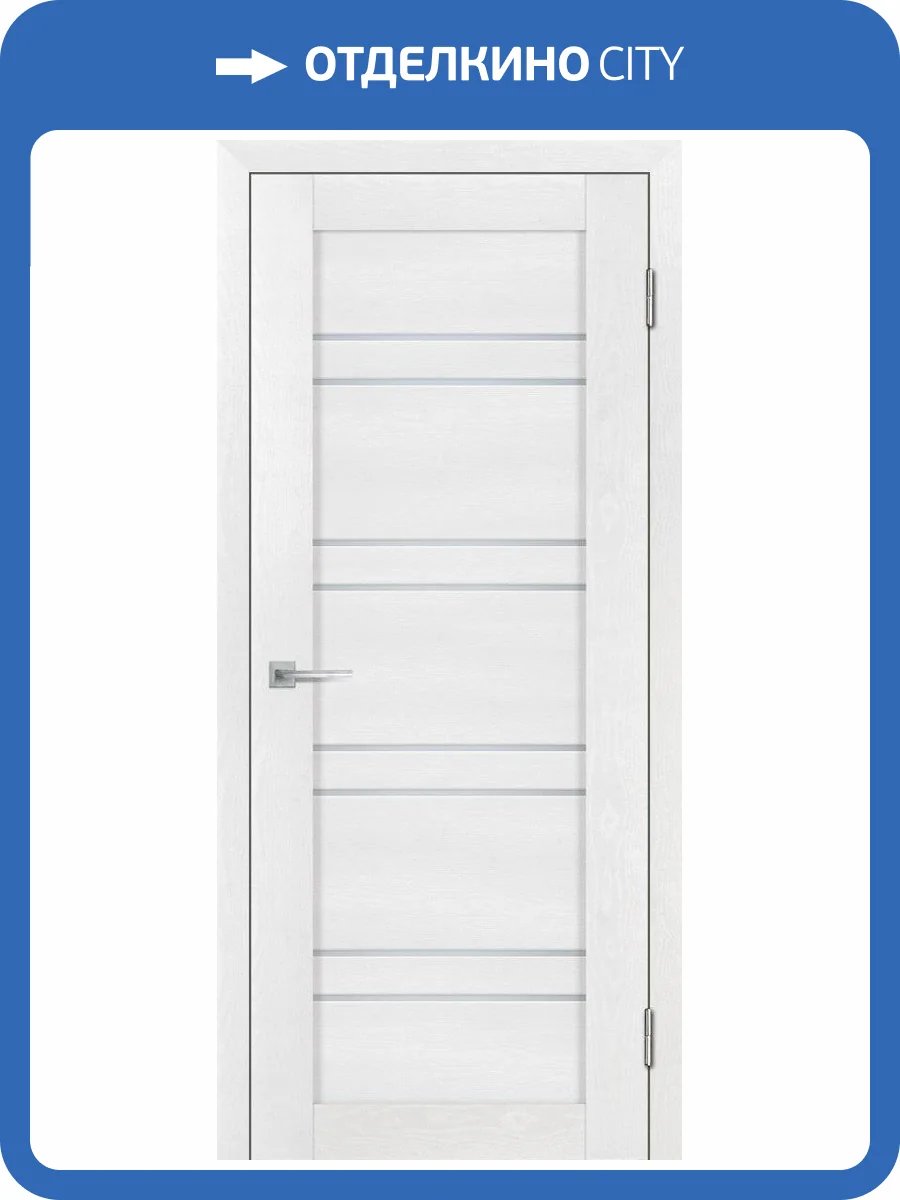 Межкомнатная дверь Деко 19 нанотекс, остеклённая, белый тик 600x2000 фото 2