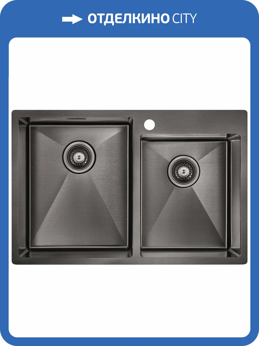 Мойка кухонная Paulmark Berman PM517851-GM вороненая сталь фото 5