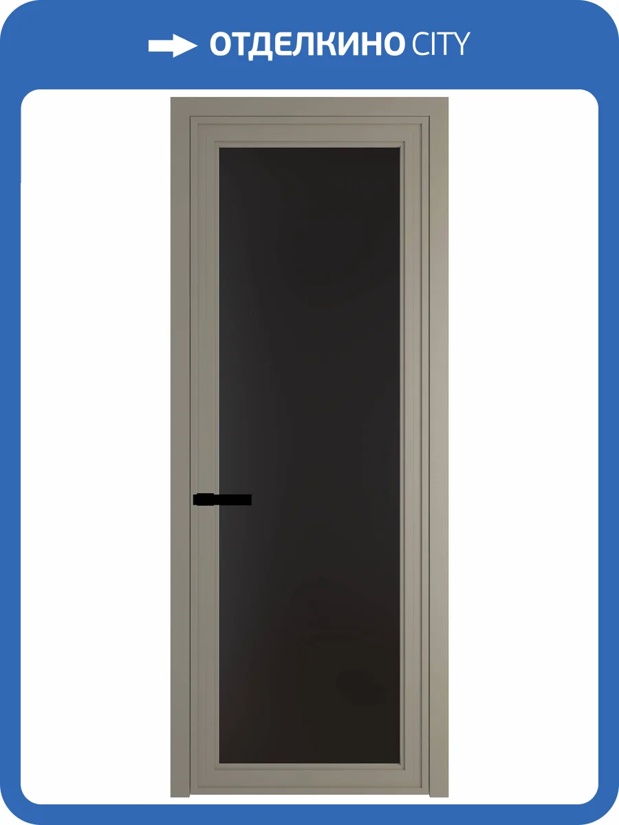 Межкомнатная дверь Profil Doors 1 AGP цвет профиля Никель матовый, стекло безопасное 6 мм монохром черный 700x2000 фото 2