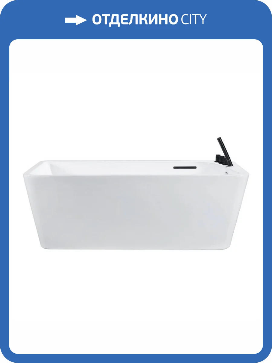 Акриловая ванна Orans BT-NL 609BR 170x80 с черным смесителем фото 10