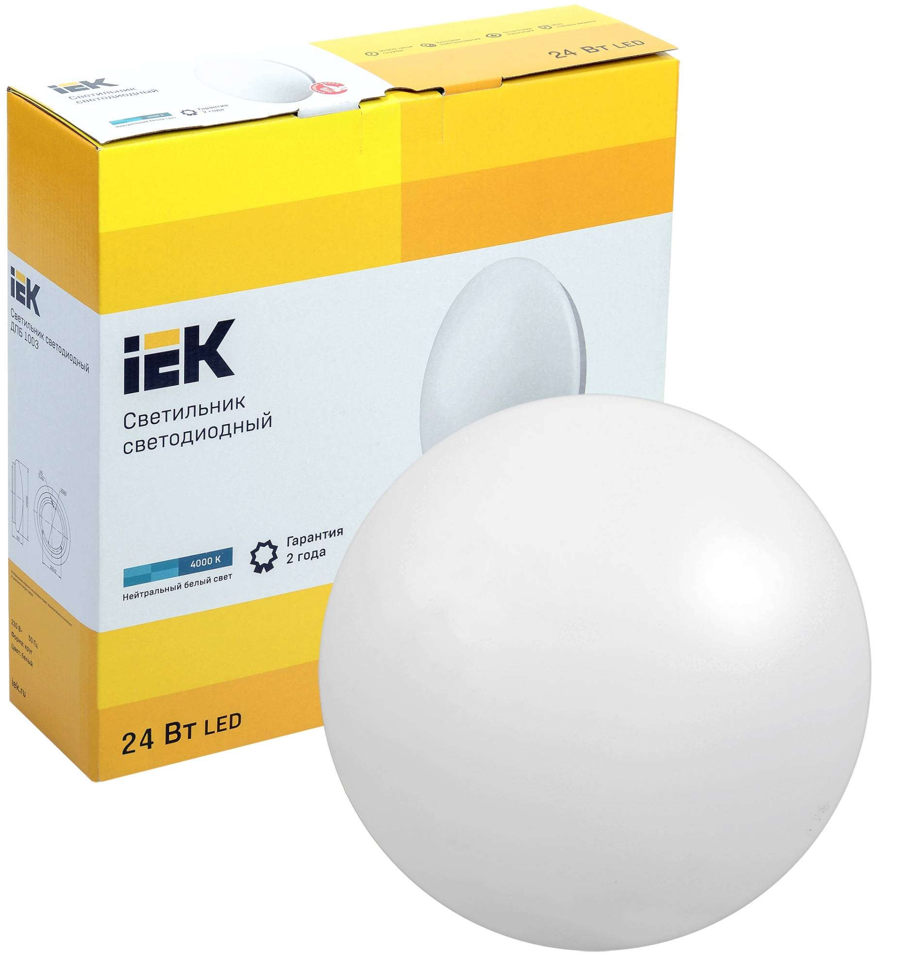 Настенно-потолочный светодиодный светильник IEK ДПБ 1003 LDPB0-1003-24-4000-K01 фото 2