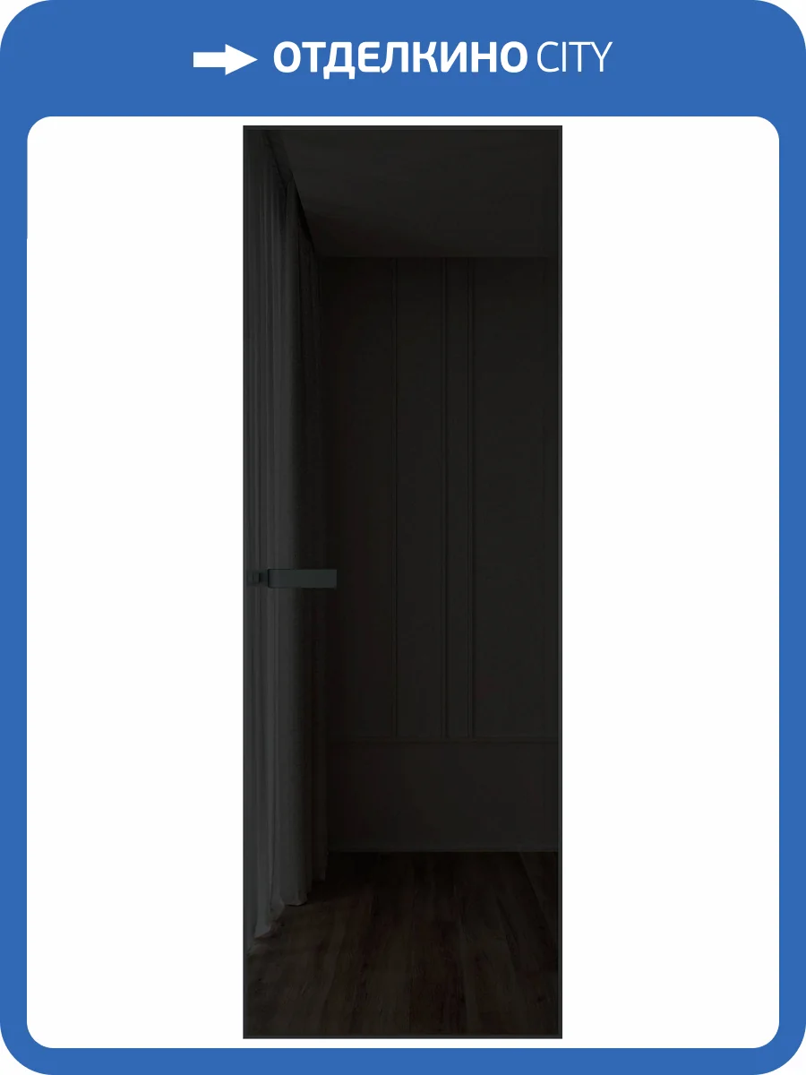 Межкомнатная дверь Profil Doors 1 AGN цвет профиля Черный, стекло безопасное 4 мм черное тонированное 700x2000 фото 2