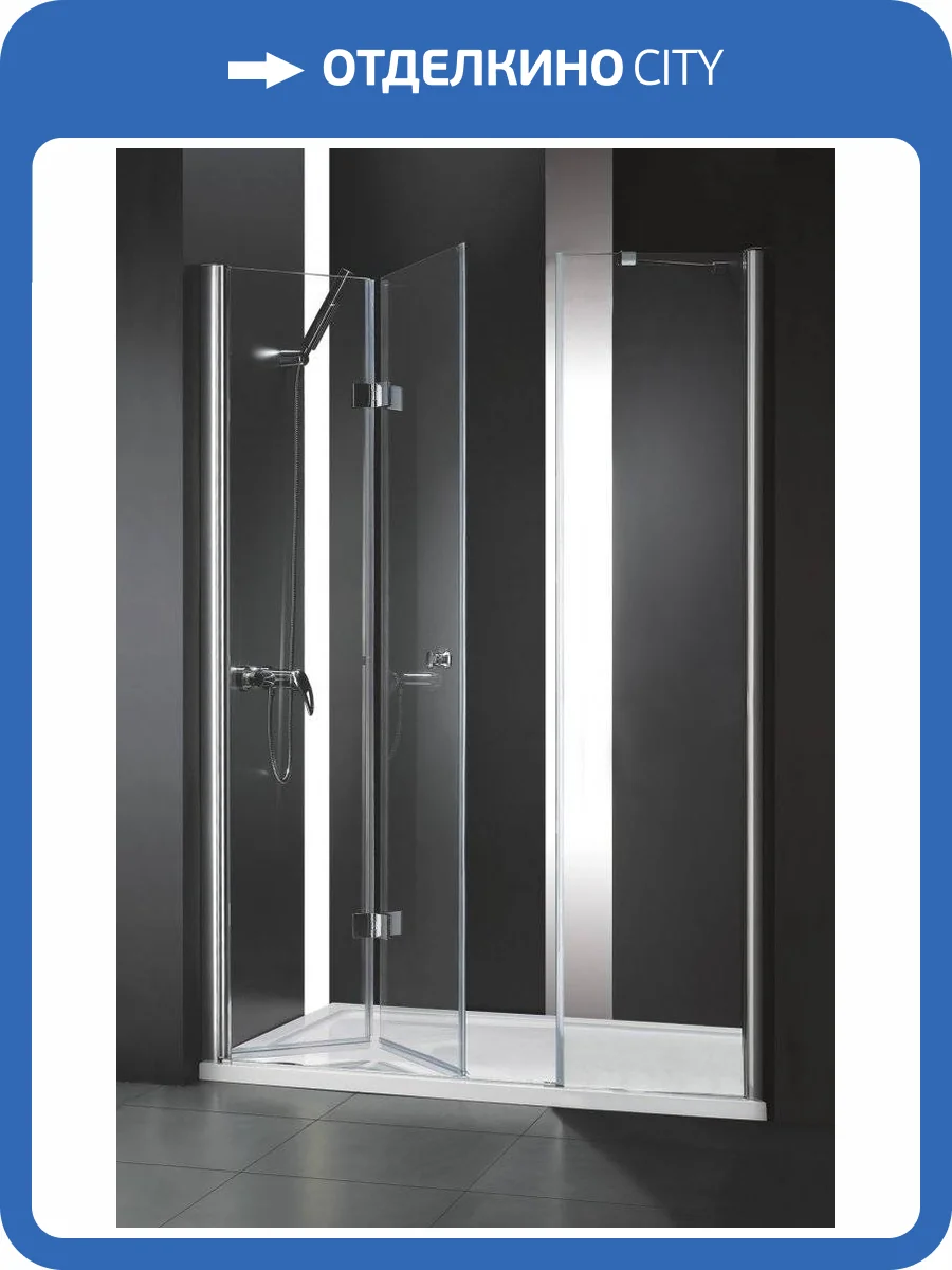 Душевая дверь в нишу Cezares ELENA-W-BS-13-60+40/40-C-Cr профиль хром, стекло прозрачное, 140x195 фото 4