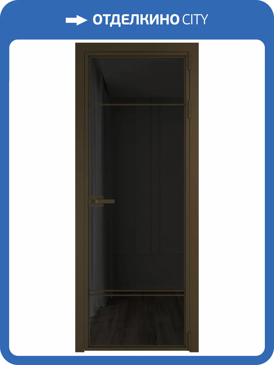 Межкомнатная дверь Profil Doors 4 AX цвет профиля Деорэ, стекло безопасное 6 мм черное тонированное 600x2000 фото 2