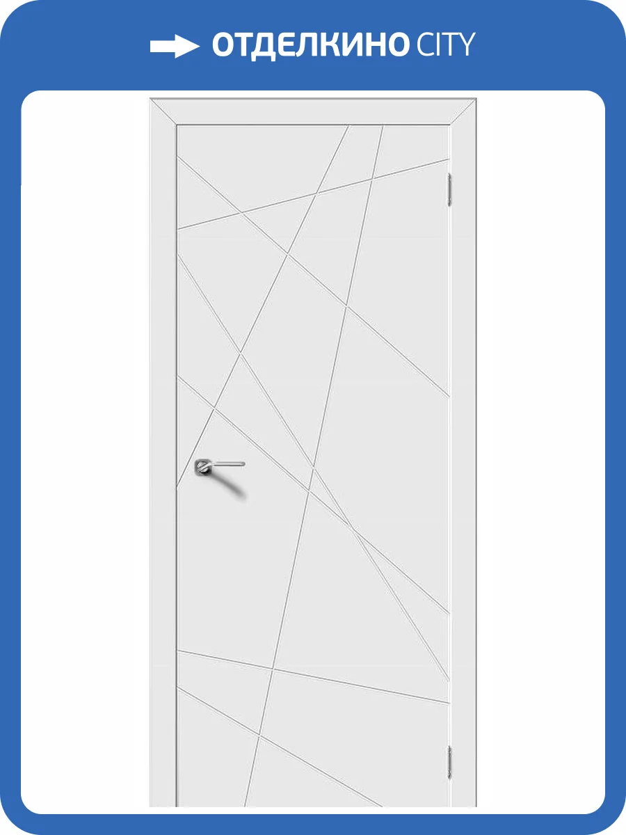 Межкомнатная дверь Verda эмаль Вектор, глухая, белый 600x2000 фото 2