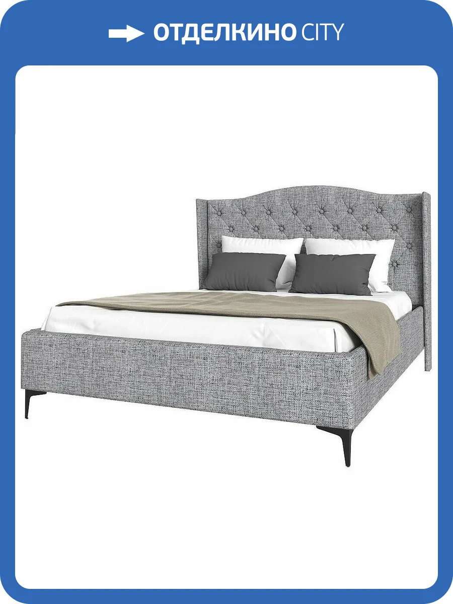 Кровать 1600х2000 НК-Мебель Tango 72306795 Серый 135x181x220.5 фото 2