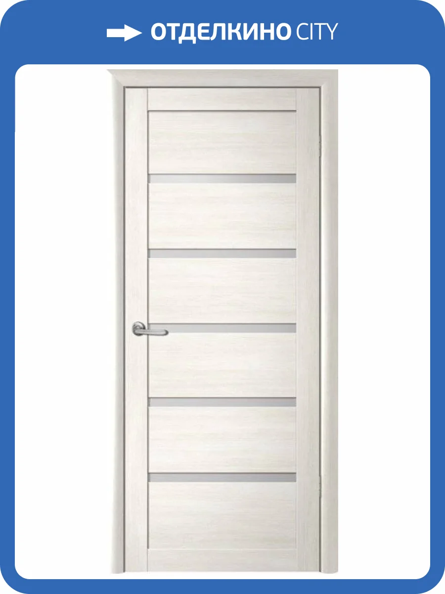 Межкомнатная дверь Albero Вена остеклённая белый кипарис мателюкс 800x2000 фото 2