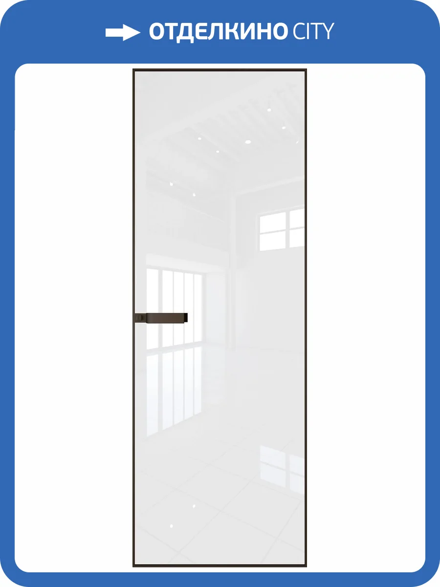 Межкомнатная дверь Profil Doors 1 AGN цвет профиля Деорэ, стекло безопасное 4 мм lacobel белый лак 700x2000 фото 2