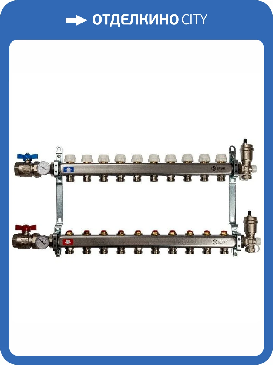 Коллектор Stout из нержавеющей стали в сборе без расходомеров 1/3/4x10, SMS 0912 000010 фото 6