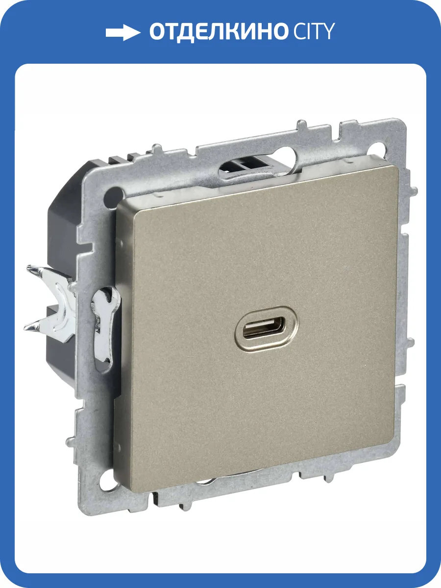 Розетка USB type C IEK Brite BR-U13-065-K37 шампань фото 5