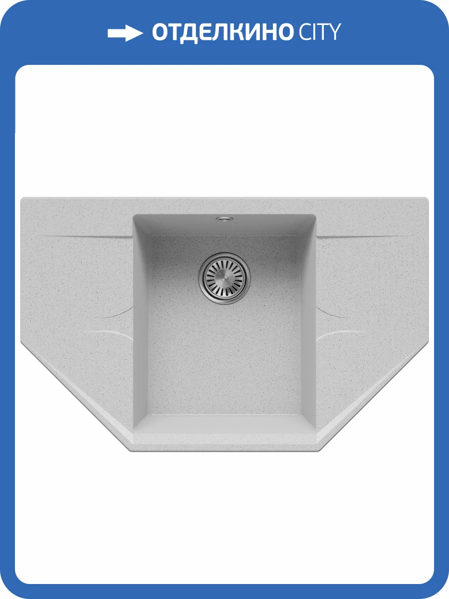 Кухонная мойка Polygran Riff RIFF-800 855120 Светло-серый 50x80 фото 3