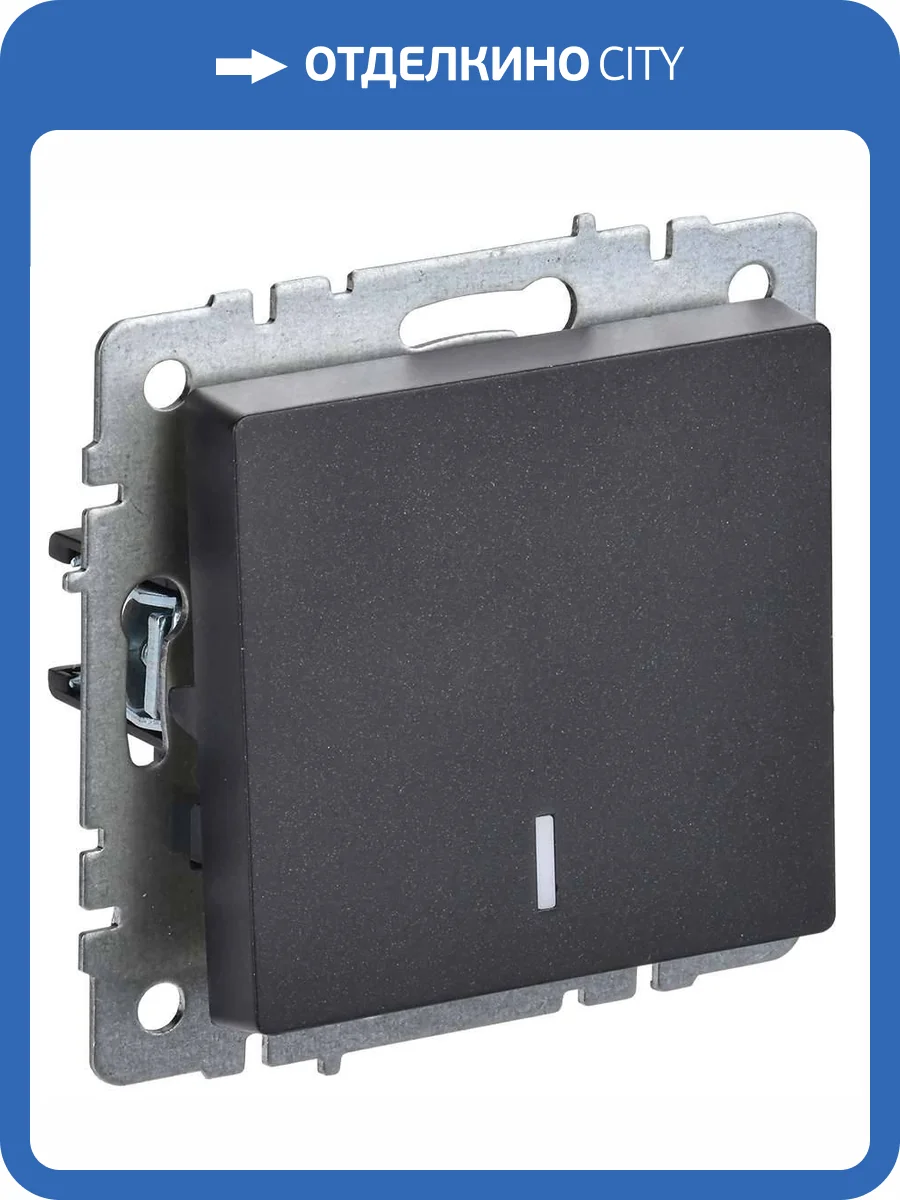 Выключатель 1-клавишный IEK Brite BR-V10-1-10-K02 черный фото 7