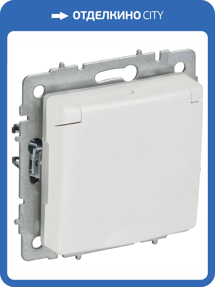 Розетка 1-местная с заземлением, шторками и крышкой IEK Brite BR-R16-16-44-K91 арктический белый фото 8