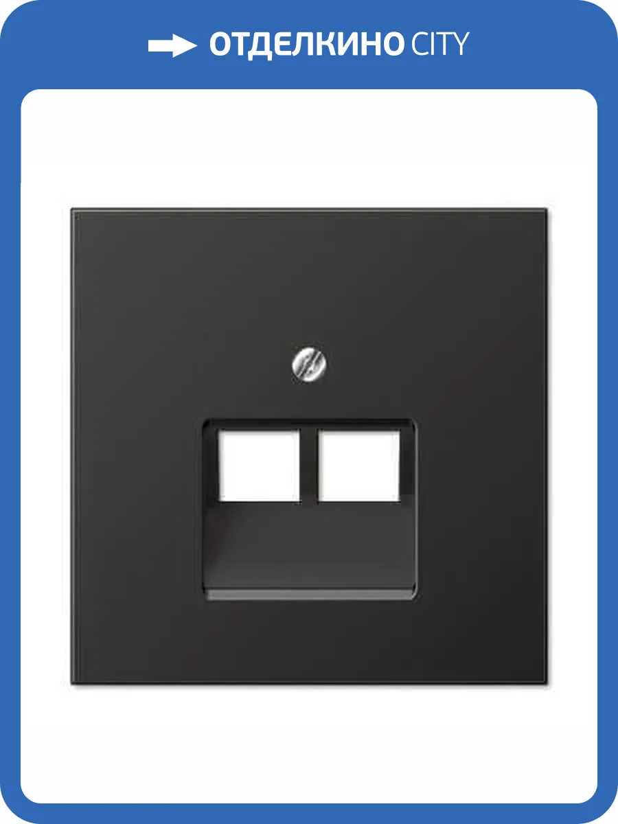 Накладка 2-ой наклонной телефонной/компьютерной розетки Jung LS 990 антрацит AL2969-2UAAN фото 2