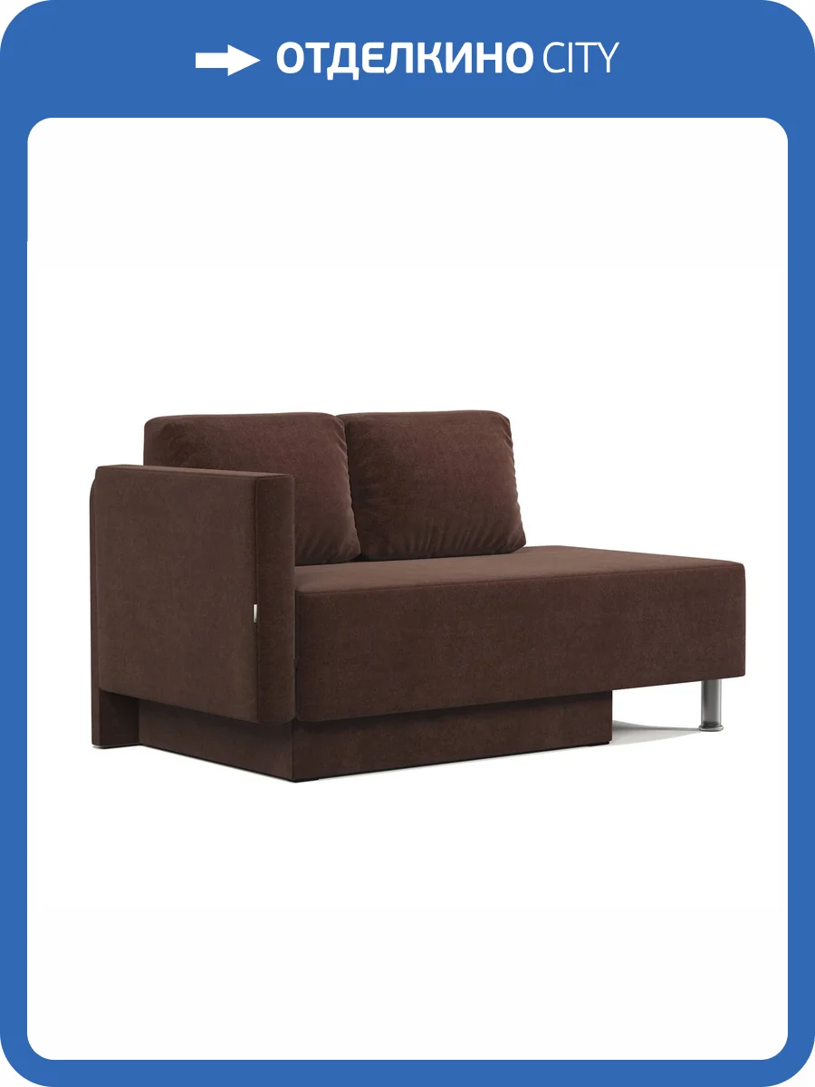 Кушетка Шарм-Дизайн Леон 170523616 левый велюр дрим шоколад фото 6