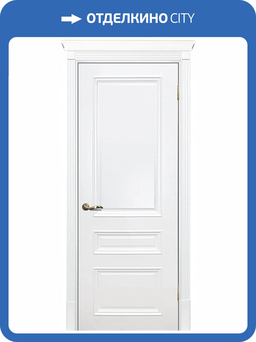 Межкомнатная дверь эмаль Текона СМАЛЬТА 06, глухая, белый 800x2000 фото 2
