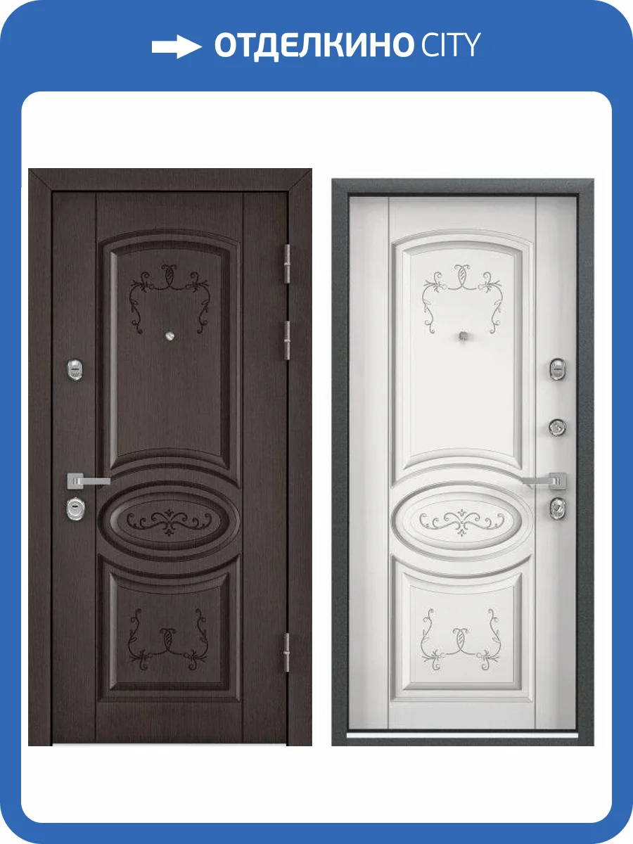 Входная стальная дверь Torex PROFESSOR-4+ 02 PP 23568 ПВХ Дуб угольный/Белый (арт. КТ Белый) 2000x880 фото 2