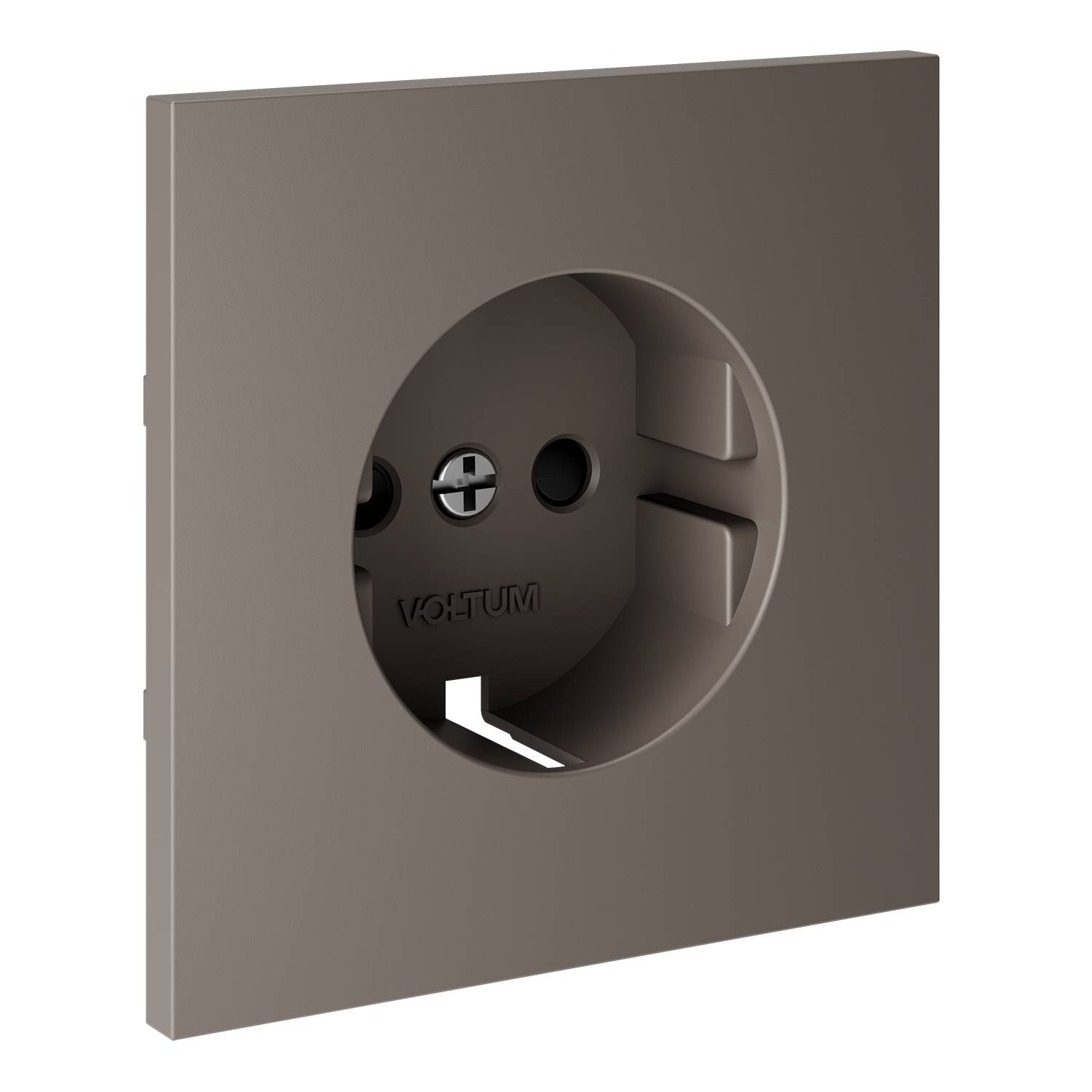 Лицевая панель для розетки с заземлением и шторками Voltum S70 VLS000714 капучино