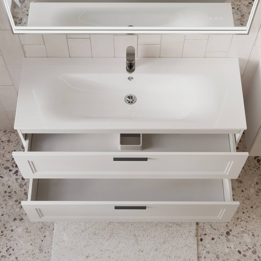 Тумба с раковиной Terminus Classik CLA101202900301O белый, 120x62 фото 2