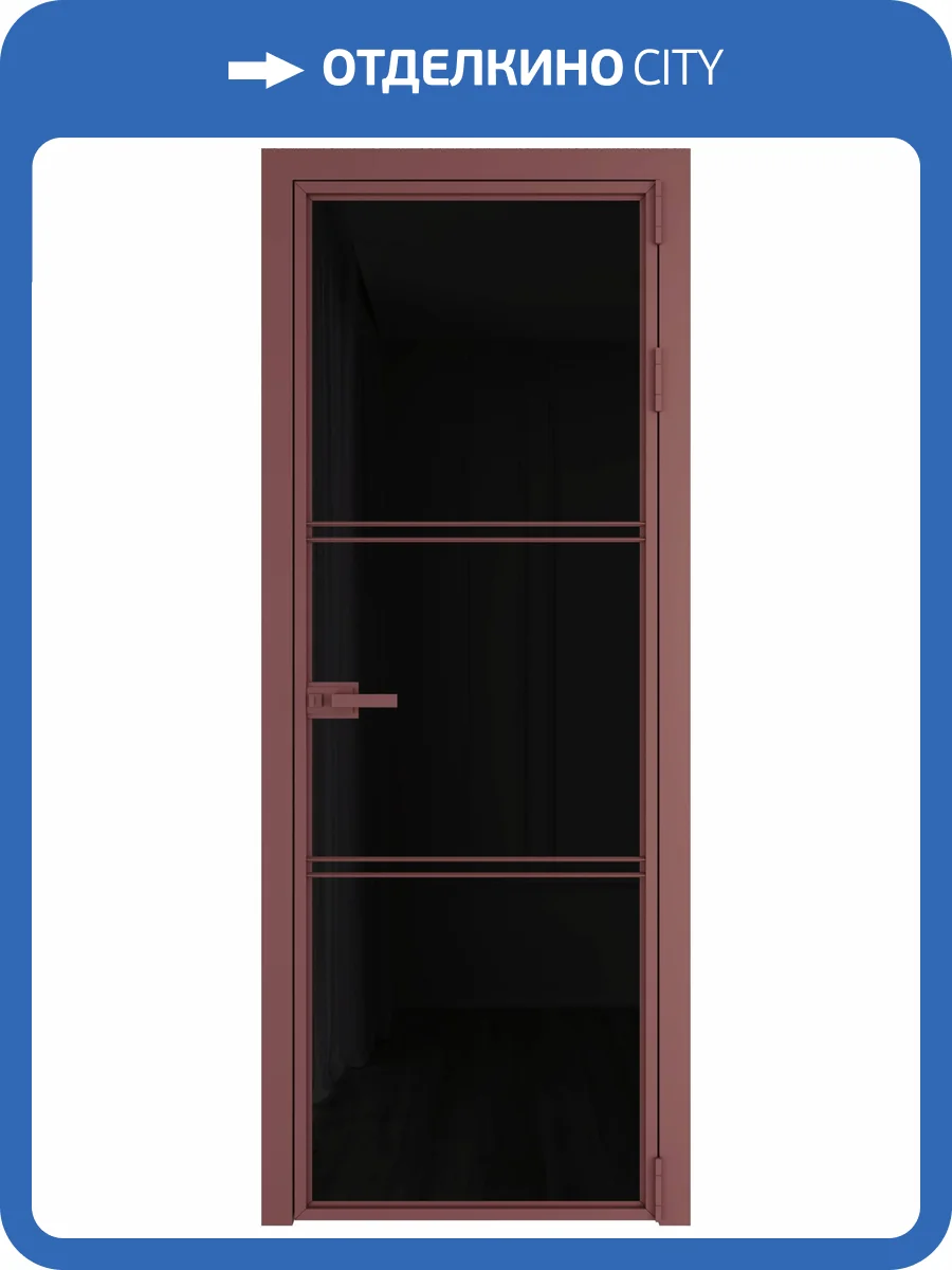 Межкомнатная дверь Profil Doors 3 AX цвет профиля Красный антрацит, стекло безопасное 6 мм черный триплекс 800x2000 фото 2