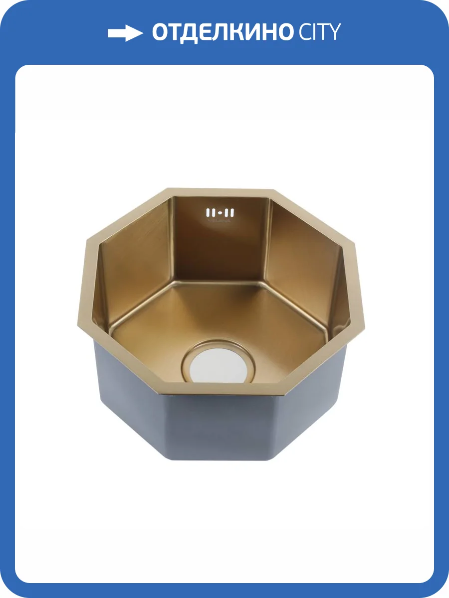 Мойка кухонная Melana ProfLine D400G золото врезная фигурная 400x360x200мм фото 4